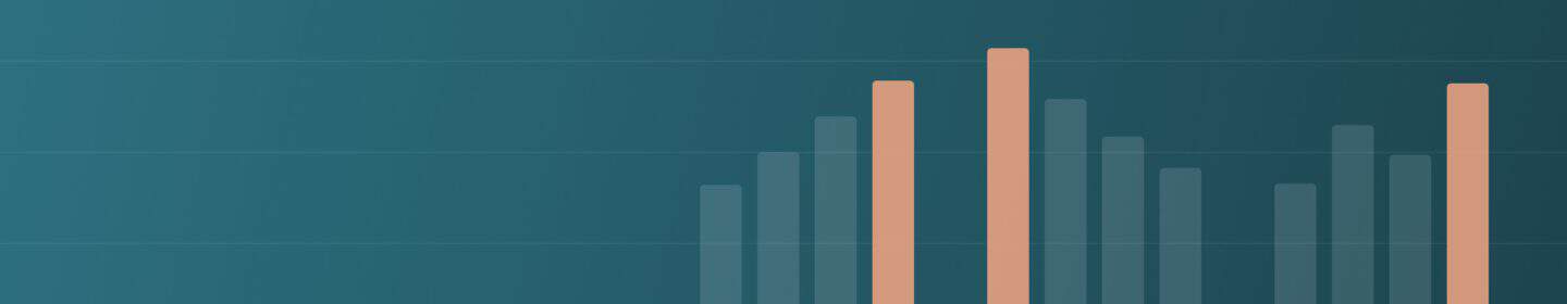 Bar chart graphic with three small bar charts, each with one bar highlighted in orange, representing tax statistics data studies