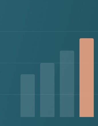 Bar chart graphic with three small bar charts, each with one bar highlighted in orange, representing tax statistics data studies