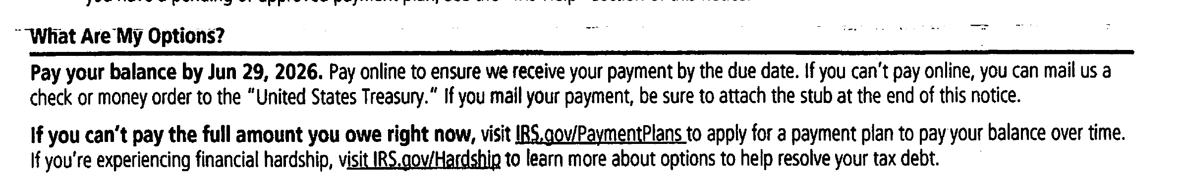 CP14E Notice What Are My Options