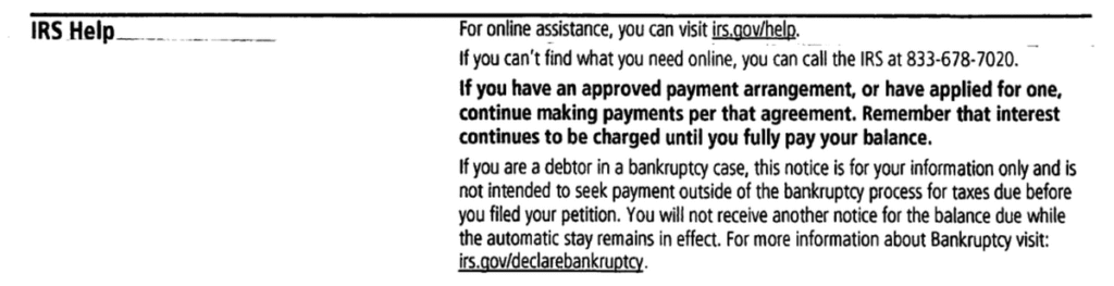 CP14K Notice IRS Help Section