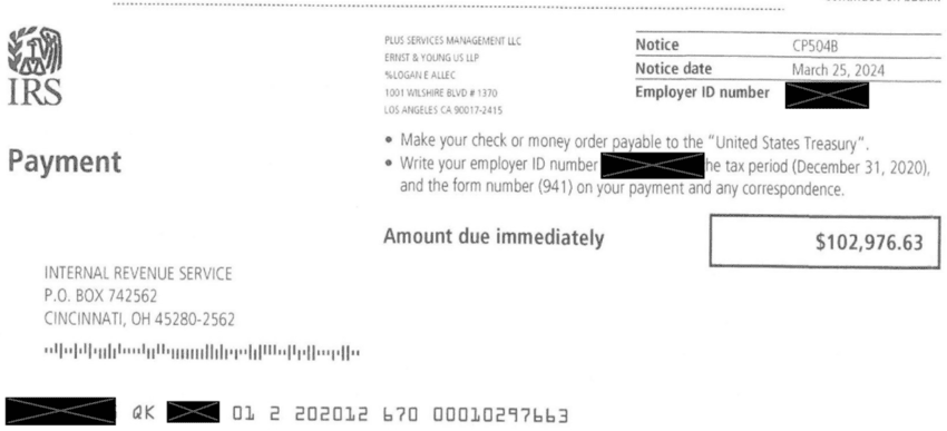 IRS Notice CP504B Payment Coupon