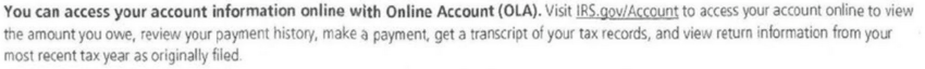 IRS Notice CP523H Online Account Access