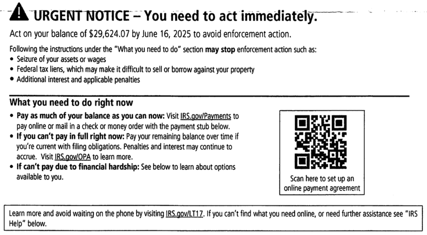 IRS-Notice-LT17-The-IRS-Needs-You-To-Act-Immediately