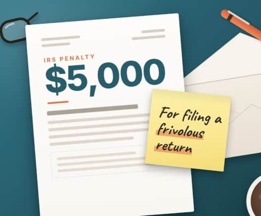 Illustration of the 5,000 Dollar IRS Penalty for Filing a Frivolous Tax Return