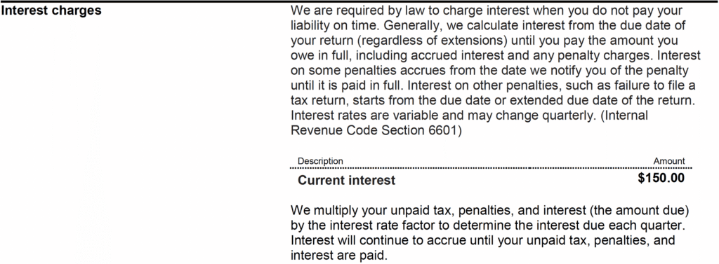 Letter 3219N Interest Charges