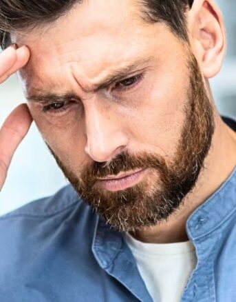Man Stressed Out While Reading IRS Letter 1058