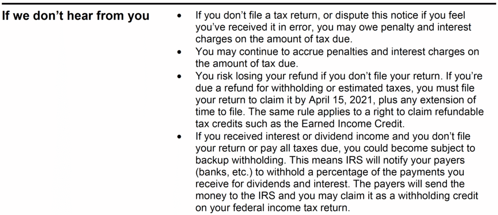 Notice CP59 What the IRS Says They Will Do If You Don't Respond
