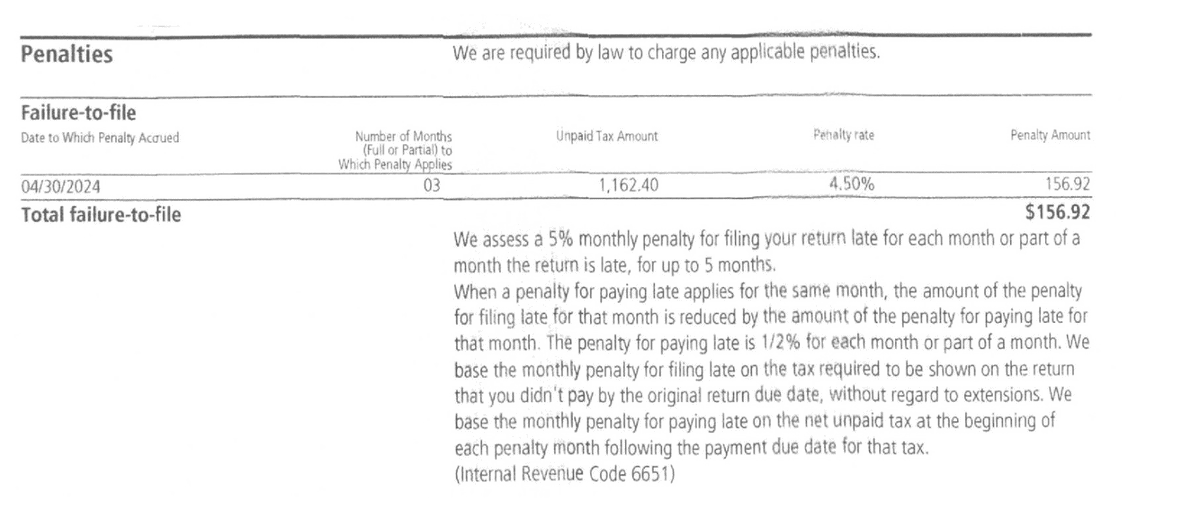 IRS Notice CP134B failure-to-file penalty
