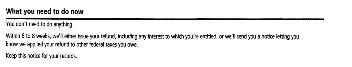 IRS Notice CP44 "What you need to do now" section