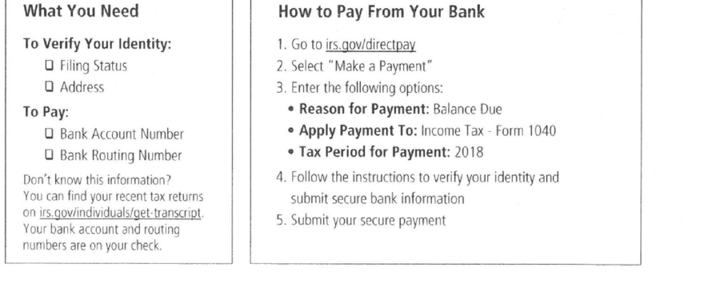 CP503 Notice What You Need and How to Pay From Your Bank