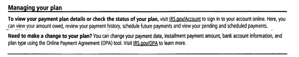 CP521D Notice Managing Your Plan