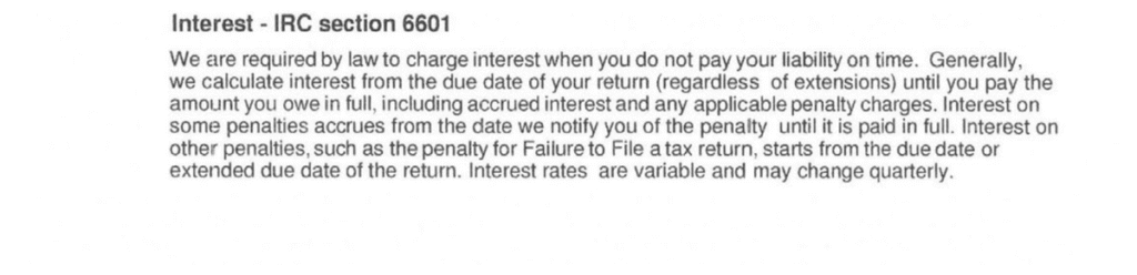 CP89 Notice Interest Explanation