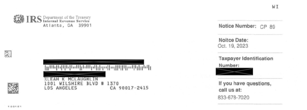 CP89 Notice Header