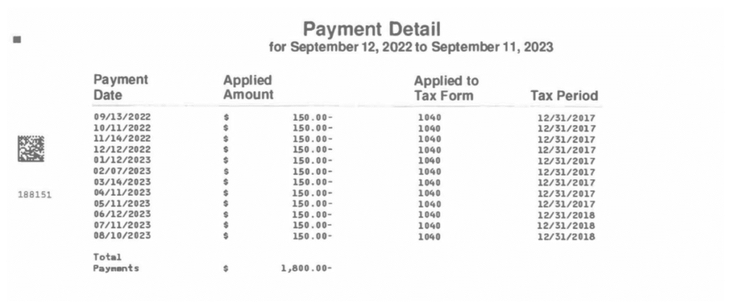 CP89 Notice Payment Detail