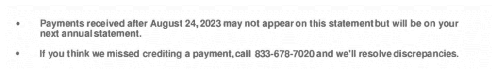 CP89 Notice Payment Detail Notes