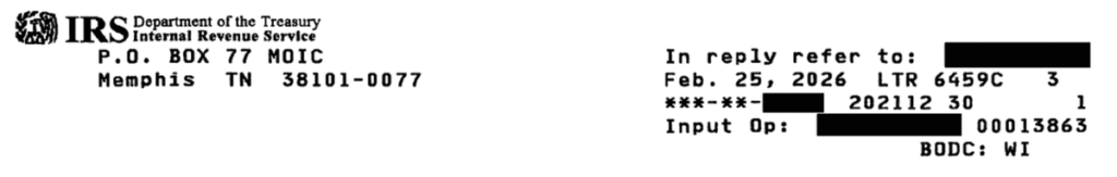 Letter 6459C Header